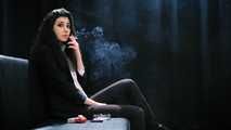 Adorable 19-year-old Anastasia surprisingly fancies smoking really strong Marlboro Red cigarettes