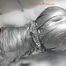 Simone in an shiny grey pvc sauna suit tied and gagged by Sophie in the bath tub (pics)