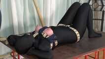 Black crotchless catsuit bondage