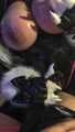 Furry vixen fox milks the slave.