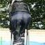 Watch Chloe enjoying the Summer in the Garden her shiny nylon Downjacket