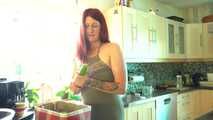 Self-fuck with the cucumber, and then the doorbell rings...