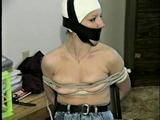 WRAP AROUND TAPE GAGGED, TIED TITS TAMARA (D11-9)