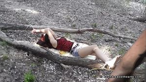 Nelly tied between two trees 2/2