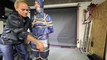 Aiyana bound, gagged and vibed by Ms. Ungeniert in shiny nylon Rainwear and she really enjoyed it!!!