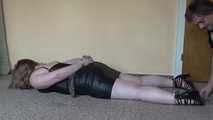 Sandra - Making of lying cuffed