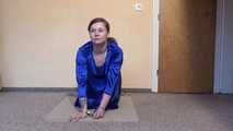 Sunny cuffed on the floor