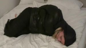 3 Short video clips (about 1,5 Min.) of our archive girls tied and gagged in shiny winter wear