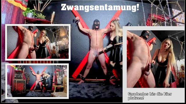 Violent forced ejaculation with the vibrating rod!