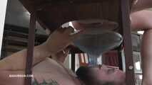 Tatjana peeing in the slave's mouth and instructing the subgirl to do the same