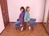 Alexa and Catt - Dominant lover tied adorable Alexa and Catt to the chairs