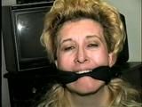 44 Yr OLD HOUSEKEEPER IS PANTY LESS, MOUTH STUFFED WITH STINKY NYLON STOCKING, TOE TIED & 4 CLEAVE GAGS (D40-13)