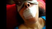 Anna tied and gagged and blindfolded