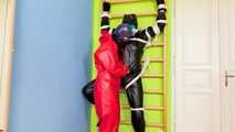 Breathplay in unbreathable, thick PVC overall.