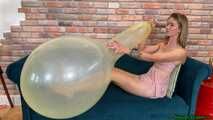 Blow2pop yellow CUSTOM LONGNECK balloon with mouthpiece