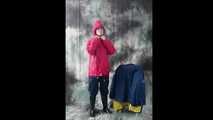 Nadja posing in layers of raingear