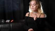 3 in 1 compilation of stunning blonde Nastya opens up while smoking on camera 