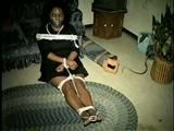 33 YEAR OLD BLACK NURSE IS HOG-TIED, CLEAVE GAGGED, MOUTH STUFFED & DUCT TAPE GAGGED (D45-6)