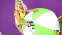 35 Angel becomes one with her beach ball 
