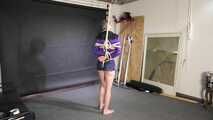 Myxxxy tied and gagged in shiny nylon Shorts and Windbreaker