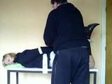 Hogtied on the table