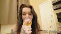 She is curvy and drunk