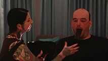 I am Lady Viktoria Wolf, and my new slave—the once-smug businessman—is still sitting bound to the metal chair. Part 4
