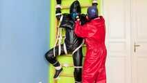 Breathplay in unbreathable, thick PVC overall.