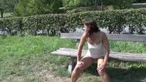 040005 Andrea Takes A Pee From A Bench In The Park