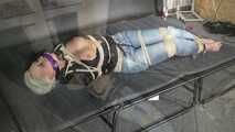 Alice bound, gagged and vibed in a shiny nylon Windbreaker. She enjoyed it :)