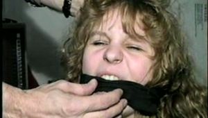 19 Yr OLD SINGLE MOM RONI MOUTH STUFFED, CLEAVE GAGGED,  BOUND & CROTCH ROPED WEARING LINGERIE (D44-13)