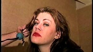 26 YEAR OLD RIVER IS BALL-GAGGED, WIDE EYED DROOLING, TIGHTLY ROPE TIED & TOE-TIED WHILE WEARING OPEN TOE HIGH HEELS (D66-15)