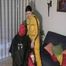 Jill tied, gagges and and double-hoodes an archive girl wearing both shiny nylon rainwear (Video)