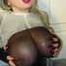 Jerking off in hot, wet Nylon