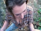 Aubrey Lee - naughty babysitter gives an outdoor blowjob - IPOD version