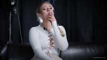 Smoking strong cork cigarette in the studio