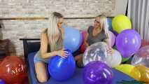 Olivia & Mia - two sexy girls pops your balloons by nail2pop, sit2pop, bite2pop, stomping and one b2p