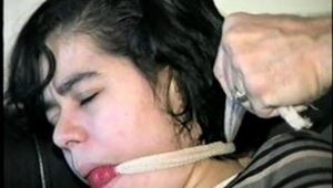 21 Yr OLD LATINA ERICA GETS BALL & WRAP ACE BANDAGE GAGGED (D25-9)