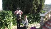 Bondage Walk Training with tightly bound Tits for Slave Eva