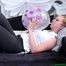 Blow2Pop clear U16 purple polka dot balloon