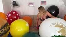 big balloons popping fun in sexy lingerie