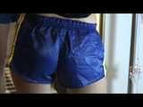 Get 4 Archive Video Clips with Samantha enjoying her shiny nylon Shorts in one package from 2012-2014