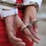 Business lady tape gagged and handcuffed