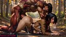 Gol Hentai Teen Mikasa Anal Sex with Big Titan Eren