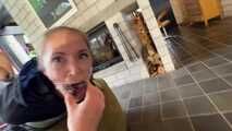 Rachel Adams bound and gagged by an Intruder in shiny Rainwear