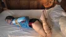 Watch Rachel Adams bound and gagged in shiny nylon Shorts and Windbreaker  