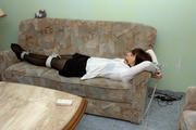 Susan - Tied up on the couch and bed