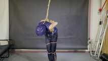 Lana bound and gagged in a shiny nylon Downvest
