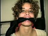SWEET LATINA MARIE DOUBLE CLEAVE GAGGED, FEET TIED IN PLASTIC BAG, BOUND & BALL-GAGGED (D45-2)