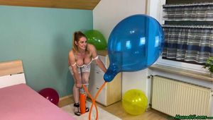 sexy double handed pump2pop blue TT24 in lingerie